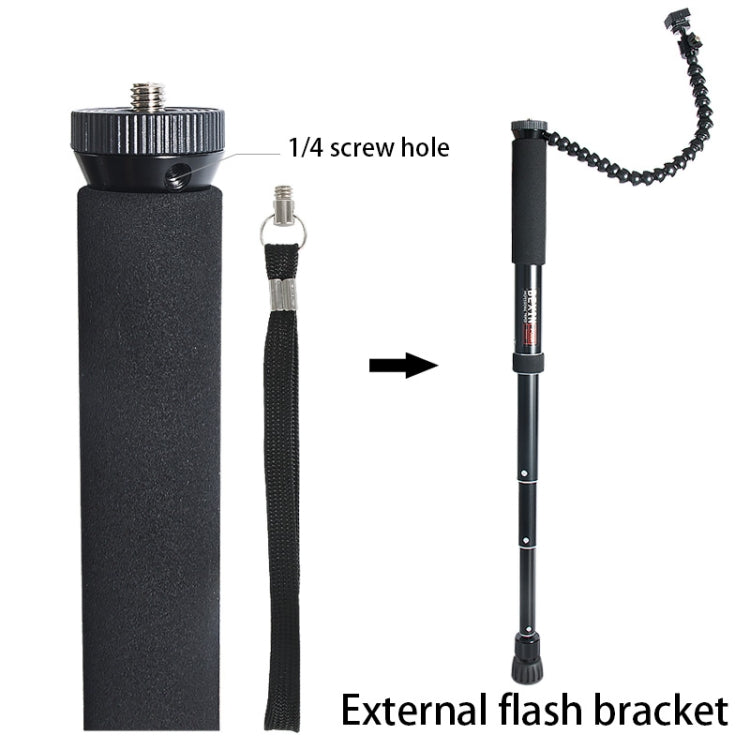 BEXIN P308B Portable Travel Outdoor DSLR Camera Aluminum Alloy Monopod Holder (Black) - Camera Accessories by BEXIN | Online Shopping UK | buy2fix