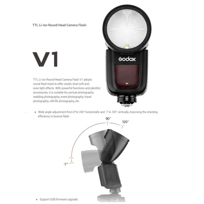 Godox V1S Round Head TTL Flash Speedlite for Sony (Black) - Shoe Mount Flashes by Godox | Online Shopping UK | buy2fix