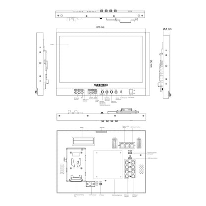 SEETEC ATEM156S 15.6 inch 3G-SDI HDMI Full HD 1920x1080P Multi-camera Broadcast Monitor(AU Plug) - On-camera Monitors by SEETEC | Online Shopping UK | buy2fix