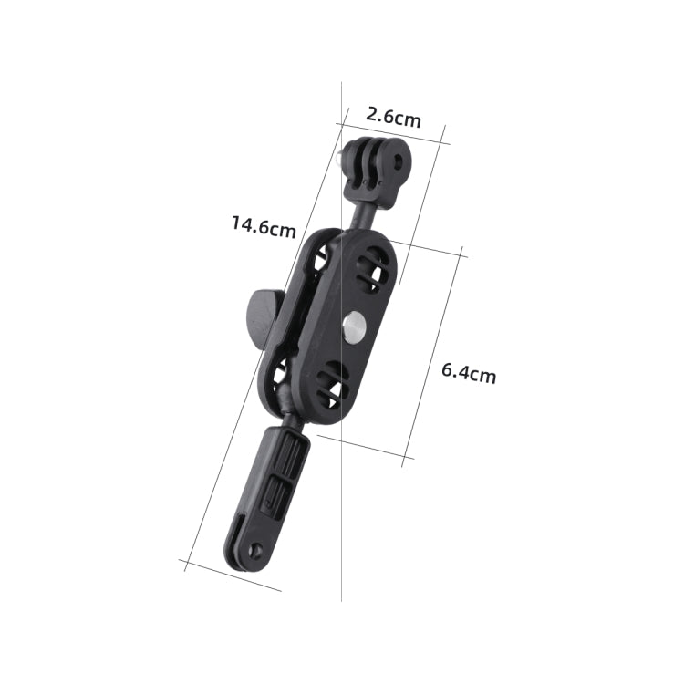 360 Pivot Magic Arm Motorcycle Helmet Mount Adapter Holder (Black) - DJI & GoPro Accessories by buy2fix | Online Shopping UK | buy2fix