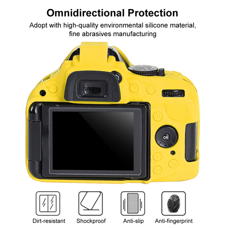 Soft Silicone Protective Case for Nikon D5200 (Yellow) - Camera Accessories by buy2fix | Online Shopping UK | buy2fix