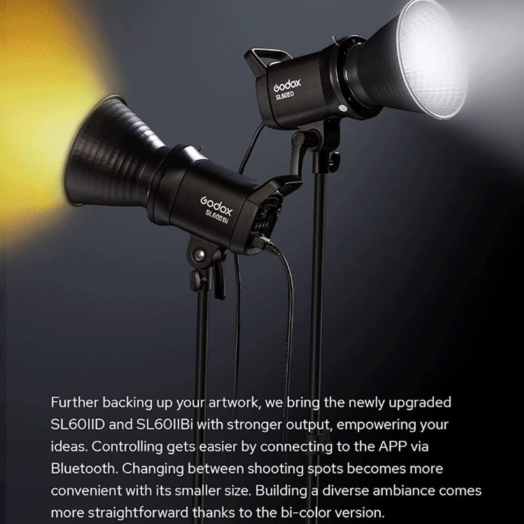 Godox SL60IIBi 75W Bi-Color 2800K-6500K LED Video Light(US Plug) - Shoe Mount Flashes by Godox | Online Shopping UK | buy2fix