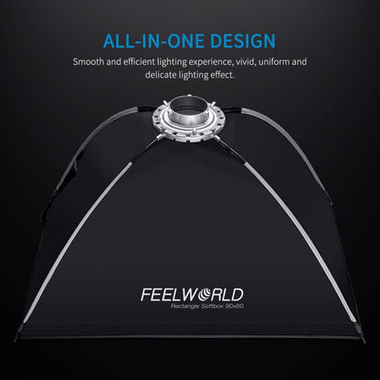 FEELWORLD FSR90 60x90cm Rectangular Softbox Quick Release Bowens Mount Diffuser -  by FEELWORLD | Online Shopping UK | buy2fix