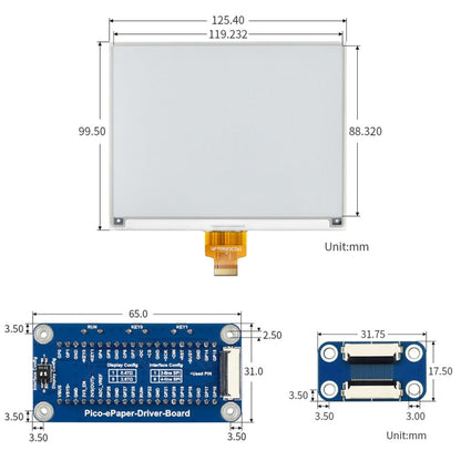 Waveshare 5.83 inch 648x480 Pixel Red Black White E-Paper E-Ink Display Module (B) for Raspberry Pi Pico, SPI Interface - Modules Expansions Accessories by WAVESHARE | Online Shopping UK | buy2fix