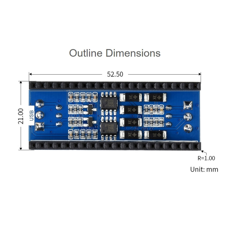 Waveshare 2-Channel RS485 Module for Raspberry Pi Pico, SP3485 Transceiver, UART To RS485 - Modules Expansions Accessories by WAVESHARE | Online Shopping UK | buy2fix