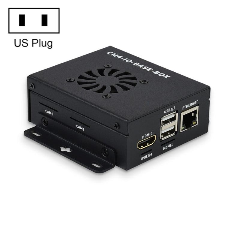 Waveshare Mini IO Board Full Ver Mini-Computer Base Box with Metal Case & Cooling Fan for Raspberry Pi CM4(US Plug) - Mini PC Accessories by WAVESHARE | Online Shopping UK | buy2fix