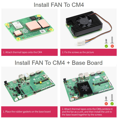 Waveshare Dedicated All-in-One 3007 Cooling Fan for Raspberry Pi CM4, Speed Adjustable, with Thermal Tapes - Consumer Electronics by WAVESHARE | Online Shopping UK | buy2fix