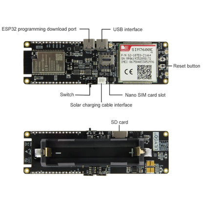 TTGO T-SIM7600E-H ESP32 WiFi Bluetooth 18560 Battery Holder Solar Charge Module Development Board - Module by TTGO | Online Shopping UK | buy2fix