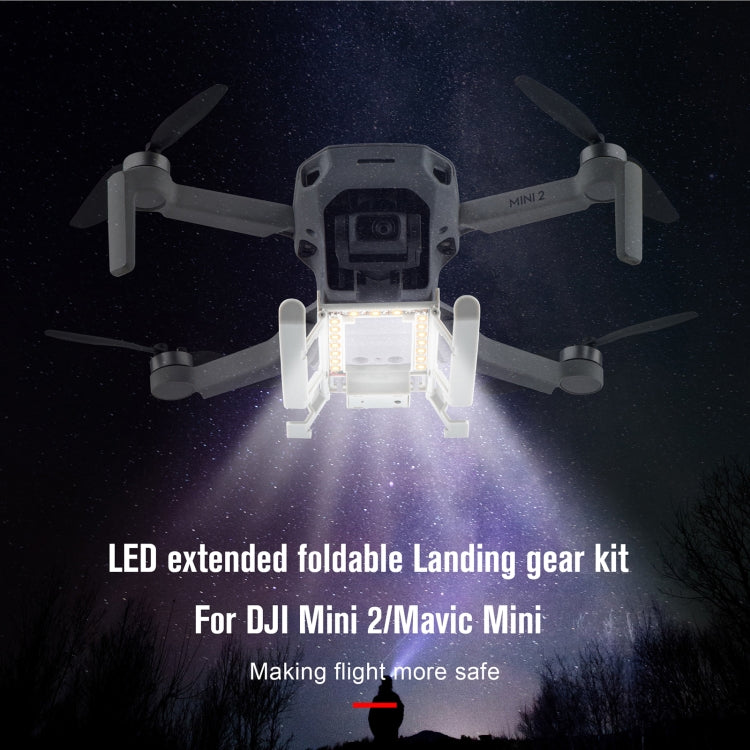 STARTRC 1109190 for DJI Mini 2 / Mavic Mini Foldable Quick Release Anti-collision Landing Gear Height Extender Holder with LED Night Indicator Light(Grey) - Mount & Holder by STARTRC | Online Shopping UK | buy2fix