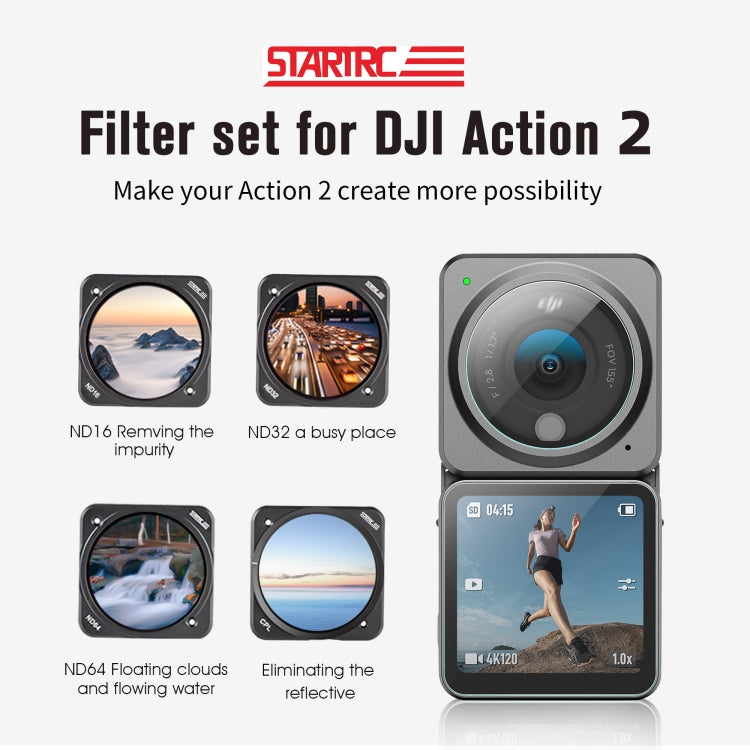 STARTRC CPL+  ND16 + ND32 + ND64 Lens Filter for DJI Action 2 - DJI & GoPro Accessories by STARTRC | Online Shopping UK | buy2fix