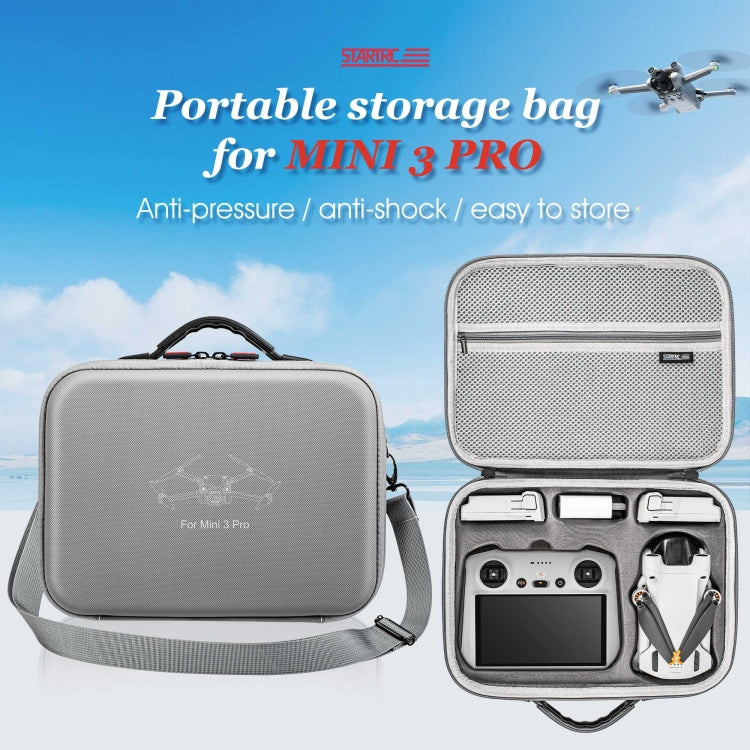 For DJI Mini 3 Pro / RC with Screen STARTRC Waterproof Shoulder Storage Bag Handbag(Grey) - DJI & GoPro Accessories by STARTRC | Online Shopping UK | buy2fix