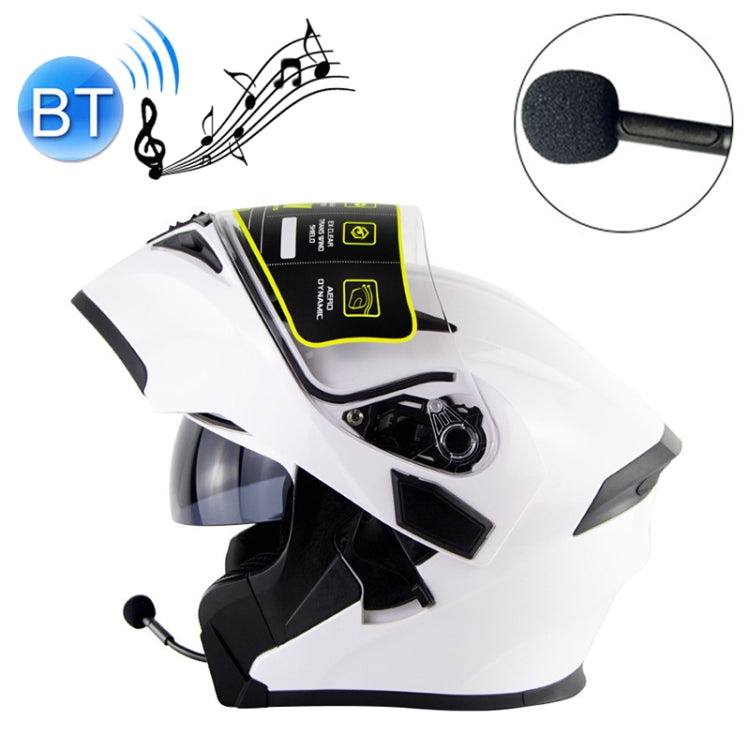 Soman 955 Skyeye Motorcycle Full / Open Face Bluetooth Helmet Headset Full Face, Supports Answer / Hang Up Calls(Pearl White) - Helmets by SOMAN | Online Shopping UK | buy2fix