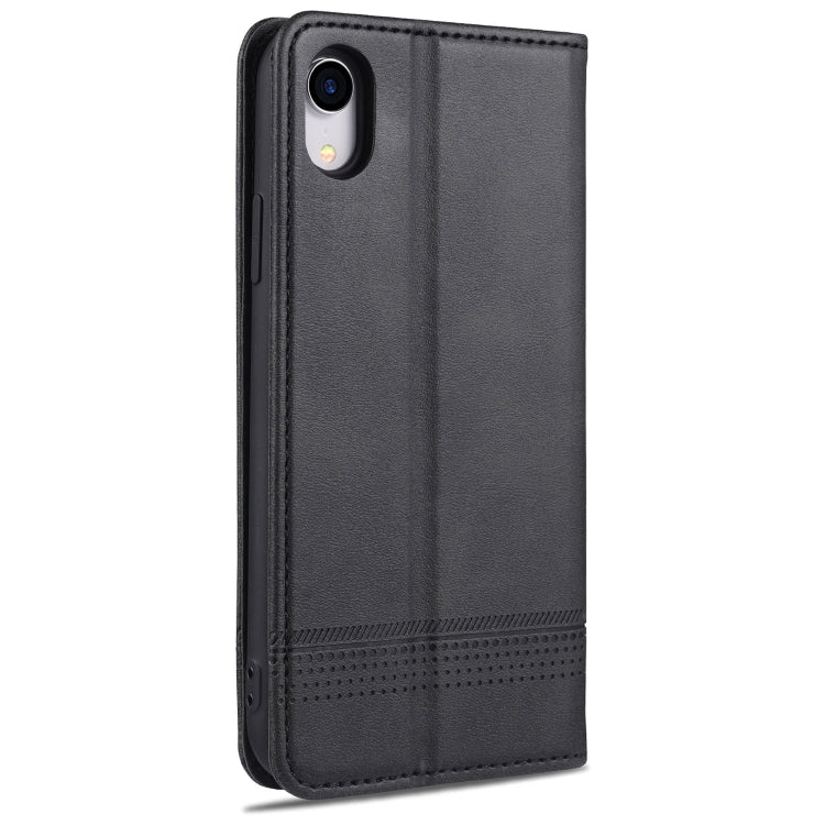 For iPhone XR AZNS Magnetic Calf Texture Horizontal Flip Leather Case with Card Slots & Holder & Wallet(Black) - More iPhone Cases by AZNS | Online Shopping UK | buy2fix