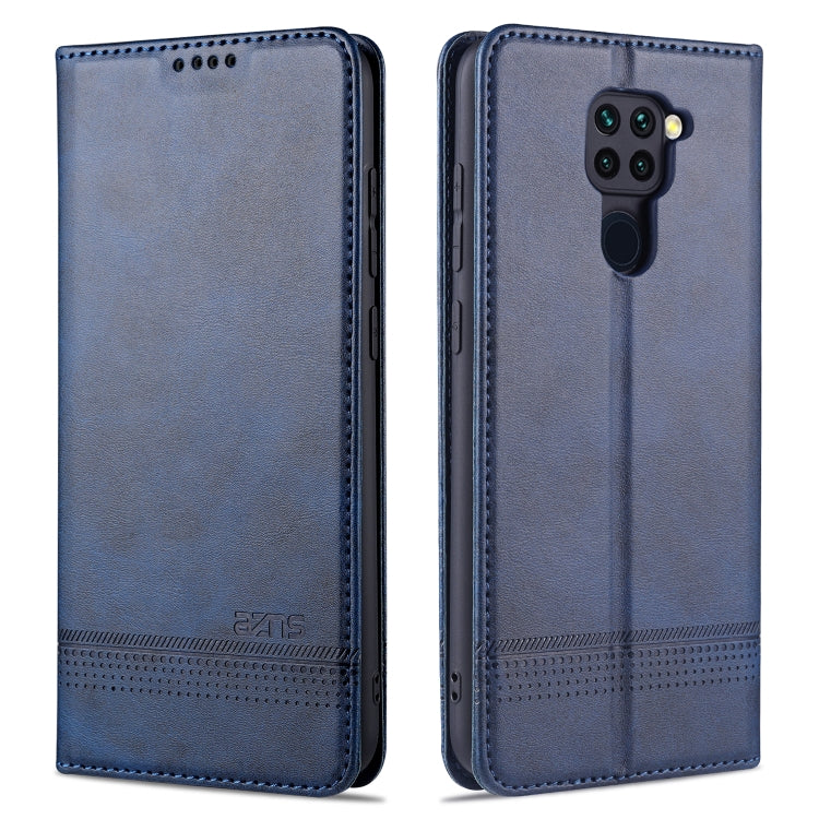 For Xiaomi Redmi Note 9 / 10X AZNS Magnetic Calf Texture Horizontal Flip Leather Case with Card Slots & Holder & Wallet(Dark Blue) - Xiaomi Cases by AZNS | Online Shopping UK | buy2fix