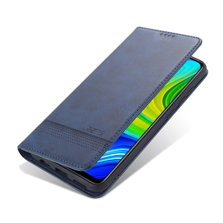 For Xiaomi Redmi Note 9 / 10X AZNS Magnetic Calf Texture Horizontal Flip Leather Case with Card Slots & Holder & Wallet(Dark Blue) - Xiaomi Cases by AZNS | Online Shopping UK | buy2fix