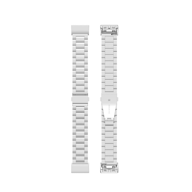 For Garmin Forerunner 35 / 30 Universal Three Beads Stainless Steel Watch Band(Silver) - Smart Wear by buy2fix | Online Shopping UK | buy2fix