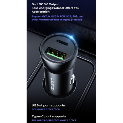 ROCK Space H12 PD 20W Type-C / USB-C + USB Fast Charging Car Charger(Black) - In Car by ROCK | Online Shopping UK | buy2fix