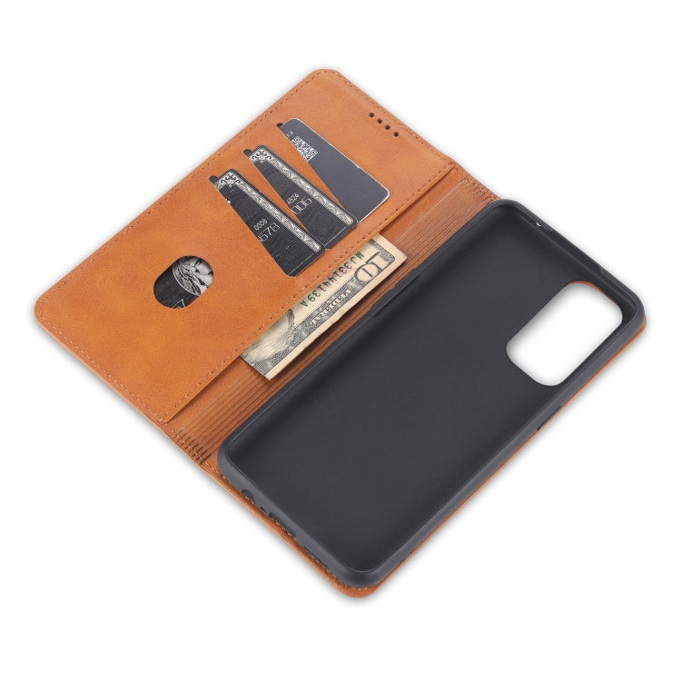 For Oppo Reno5 5G AZNS Magnetic Calf Texture Horizontal Flip Leather Case with Card Slots & Holder & Wallet(Dark Brown) - OPPO Cases by AZNS | Online Shopping UK | buy2fix