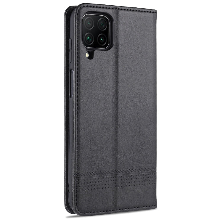 For Samsung Galaxy A12 AZNS Magnetic Calf Texture Horizontal Flip Leather Case with Card Slots & Holder & Wallet(Black) - Galaxy Phone Cases by AZNS | Online Shopping UK | buy2fix