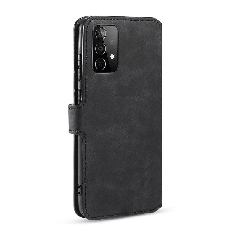 For samsung Galaxy A52 5G / 4G DG.MING Retro Oil Side Horizontal Flip Leather Case with Holder & Card Slots & Wallet(Black) - Samsung Accessories by DG.MING | Online Shopping UK | buy2fix