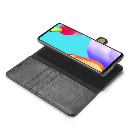 For Samsung Galaxy A52 5G / 4G DG.MING Crazy Horse Texture Flip Detachable Magnetic Leather Case with Holder & Card Slots & Wallet(Black) - Galaxy Phone Cases by DG.MING | Online Shopping UK | buy2fix