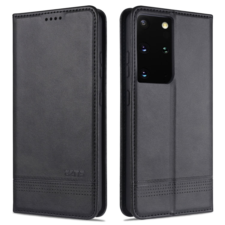 For Samsung Galaxy S21 Ultra 5G AZNS Magnetic Calf Texture Horizontal Flip Leather Case with Card Slots & Holder & Wallet(Black) - Galaxy S21 Ultra 5G Cases by AZNS | Online Shopping UK | buy2fix