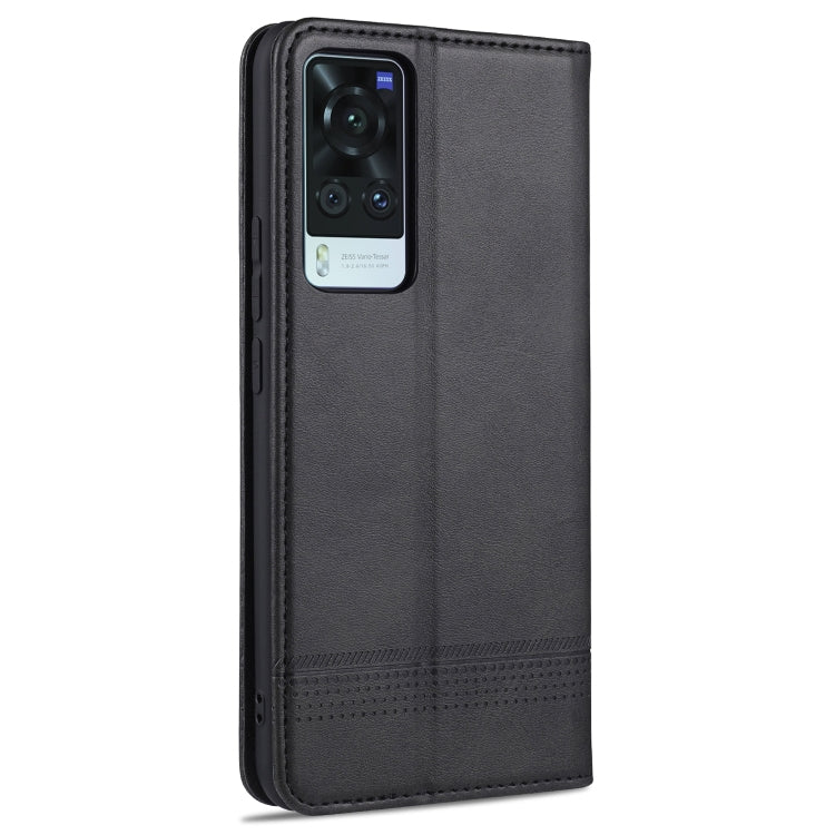 For vivo X60 5G AZNS Magnetic Calf Texture Horizontal Flip Leather Case with Card Slots & Holder & Wallet(Black) - vivo Cases by AZNS | Online Shopping UK | buy2fix