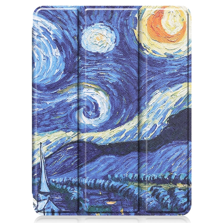 For iPad Pro 11 2022 / 2021 Colored Drawing Horizontal Flip TPU + PU Leather Tablet Case with Three-folding Holder & Sleep / Wake-up Function & Pen Slot(Starry Sky) - Apple Accessories by buy2fix | Online Shopping UK | buy2fix