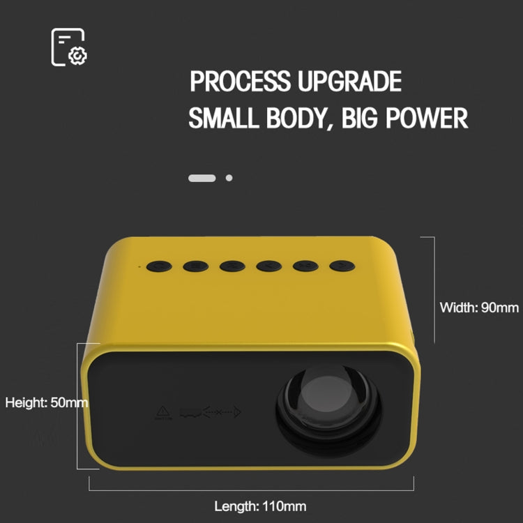 T500 1920x1080P 80 Lumens Portable Mini Home Theater LED HD Digital Projector Without Remote Control & Adaptor(Yellow) - Consumer Electronics by buy2fix | Online Shopping UK | buy2fix