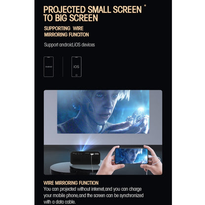 T500 1920x1080P 80 Lumens Portable Mini Home Theater LED HD Digital Projector With Remote Control & Adaptor(White) - Consumer Electronics by buy2fix | Online Shopping UK | buy2fix