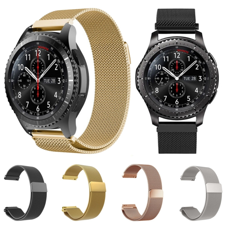 22mm Milanese Stainless Steel Replacement Watchband for Huawei Watch GT2 Pro / Amazfit GTR 2(Black) - Smart Wear by buy2fix | Online Shopping UK | buy2fix