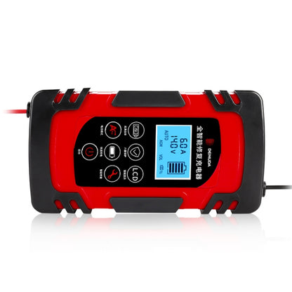 DEMUDA DC-80 Car Battery Charger 12V/24V Intelligent Pulse Repair Type Lead-acid Battery, Plug Type:UK Plug(Red) - In Car by buy2fix | Online Shopping UK | buy2fix