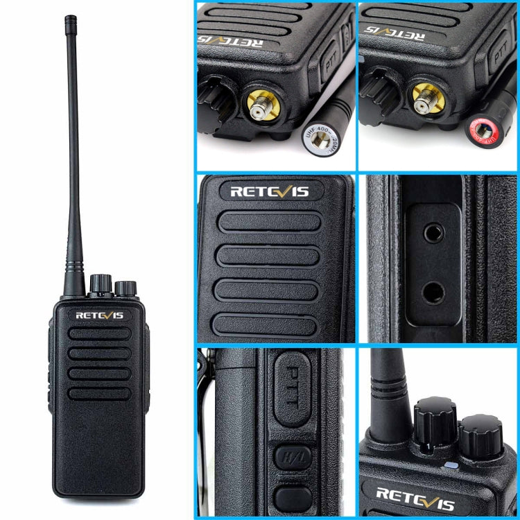 RETEVIS RT1 10W UHF 400-520MHz 16CH Handheld Walkie Talkie, US Plug - Handheld Walkie Talkie by RETEVIS | Online Shopping UK | buy2fix