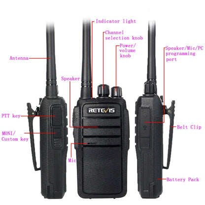 1 Pair RETEVIS RT21 2.5W US Frequency 400-480MHz 16CH Handheld Walkie Talkie, US Plug - Handheld Walkie Talkie by RETEVIS | Online Shopping UK | buy2fix