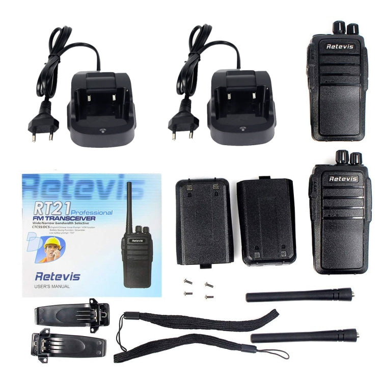 1 Pair RETEVIS RT21 2.5W US Frequency 400-480MHz 16CH Handheld Walkie Talkie, US Plug - Handheld Walkie Talkie by RETEVIS | Online Shopping UK | buy2fix