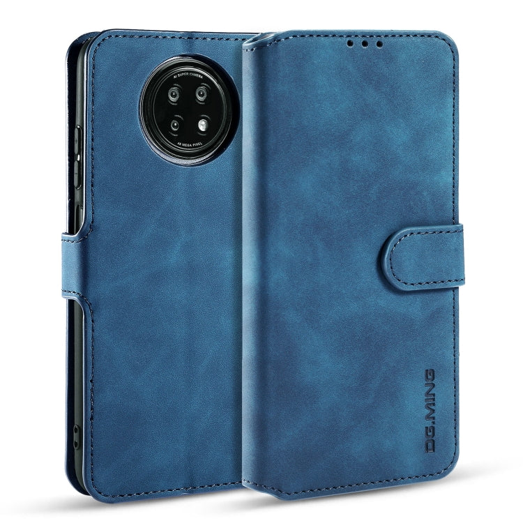 For Xiaomi Redmi Note 9T 5G DG.MING Retro Oil Side Horizontal Flip Leather Case with Holder & Card Slots & Wallet(Blue) - Xiaomi Cases by DG.MING | Online Shopping UK | buy2fix