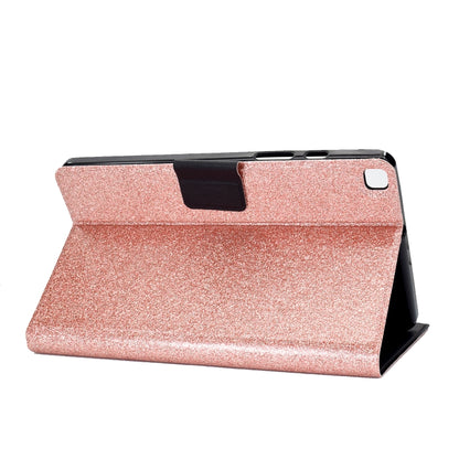 For Samsung Galaxy Tab A7 Lite T220 Glitter Horizontal Flip Leather Case with Holder & Card Slots(Rose Gold) - Samsung Accessories by buy2fix | Online Shopping UK | buy2fix