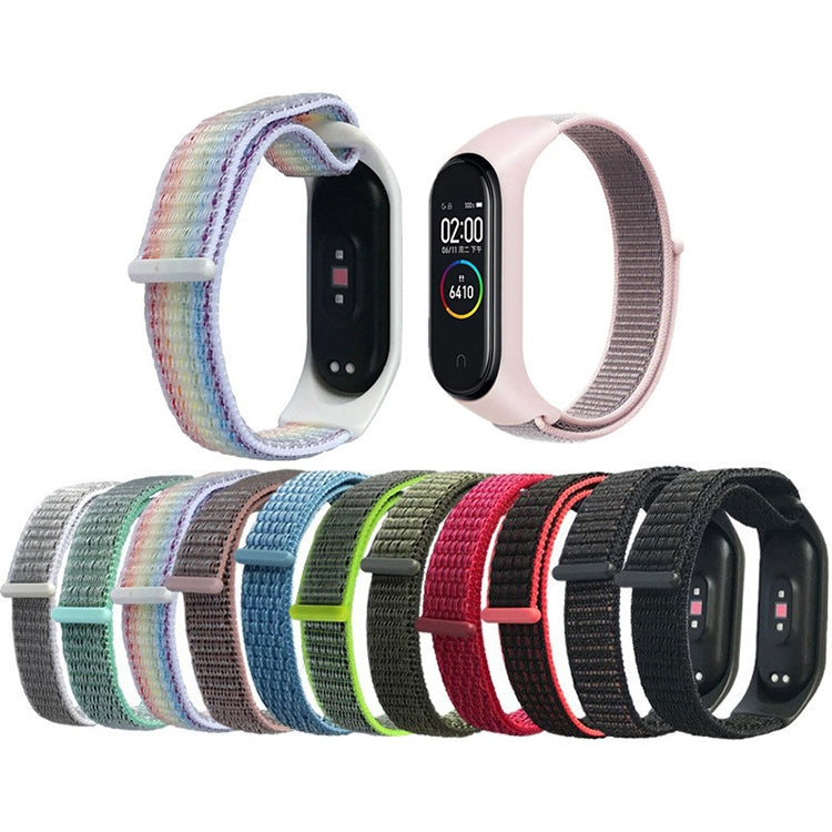 For Xiaomi Mi Band 6 Nylon Weave Watch Bands(Solid Black) - Smart Wear by buy2fix | Online Shopping UK | buy2fix