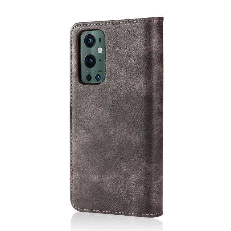 For OnePlus 9 Pro DG.MING Crazy Horse Texture Flip Detachable Magnetic Leather Case with Holder & Card Slots & Wallet(Grey) - OnePlus Cases by DG.MING | Online Shopping UK | buy2fix