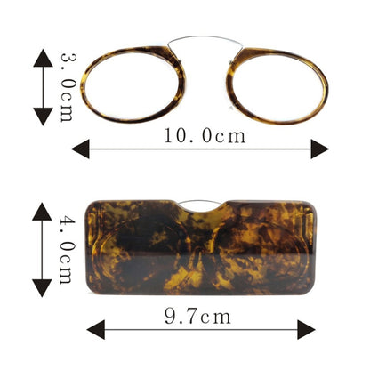 Mini Clip Nose Style Presbyopic Glasses without Temples, Positive Diopters:+2.50(Brown) - Outdoor & Sports by buy2fix | Online Shopping UK | buy2fix