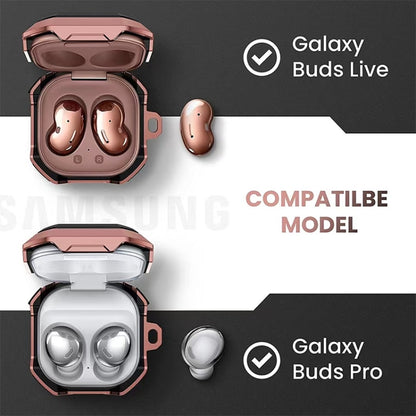 Wireless Earphones Thunder Battlegear Anti-fall Protective Case with Hook Up For Samsung Galaxy Buds Live / Buds 2 Pro(Brown) - Samsung Earphone Case by buy2fix | Online Shopping UK | buy2fix