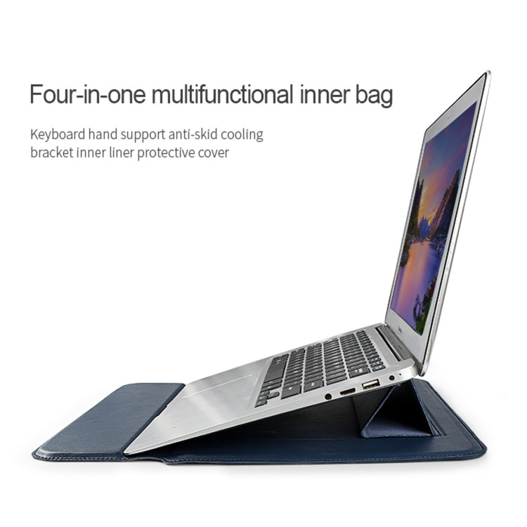 PU08 Multifunctional Notebook PU Liner Bag, Size:13.3 inch(Silver Gray) - 13.3 inch by buy2fix | Online Shopping UK | buy2fix