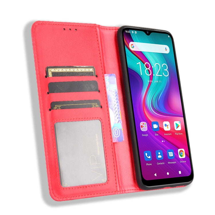 For Doogee X96 Pro Magnetic Buckle Retro Crazy Horse Texture Horizontal Flip Leather Case with Holder & Card Slots & Photo Frame(Red) - More Brand by buy2fix | Online Shopping UK | buy2fix