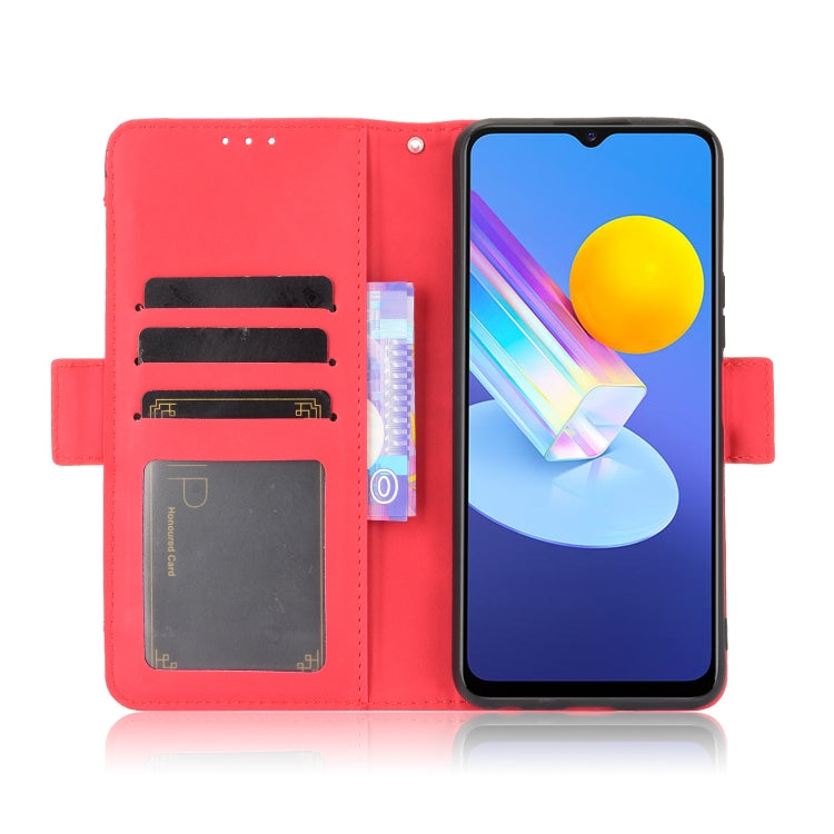 For vivo Y72 5G / iQOO Z3 5G Skin Feel Calf Pattern Horizontal Flip Leather Case with Holder & Card Slots & Photo Frame(Red) - vivo Cases by buy2fix | Online Shopping UK | buy2fix