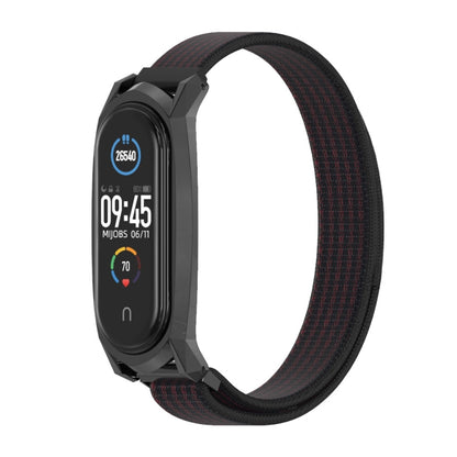 For Xiaomi Mi Band 6 / 5 / 4 / 3 Mijobs GT Nylon Loop Watch Band(Black Red) - Watch Bands by MIJOBS | Online Shopping UK | buy2fix