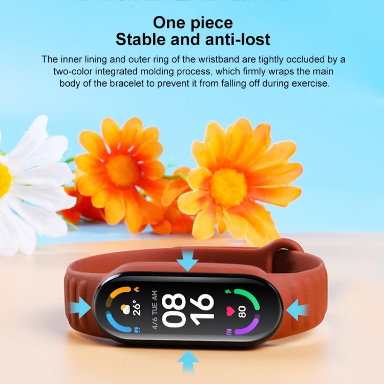 For Xiaomi Mi Band 6 / 5 Universal Silicone Leather Texture Watch Band(Wine Red) - Watch Bands by MIJOBS | Online Shopping UK | buy2fix