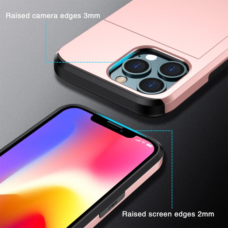 For iPhone 13 Pro Shockproof Armor Protective Case with Slide Card Slot (Dark) - iPhone 13 Pro Cases by buy2fix | Online Shopping UK | buy2fix