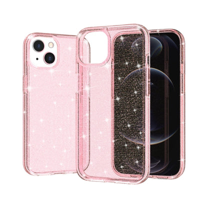 For iPhone 13 Shockproof Terminator Style Glitter Powder Protective Case(Pink) - iPhone 13 Cases by buy2fix | Online Shopping UK | buy2fix