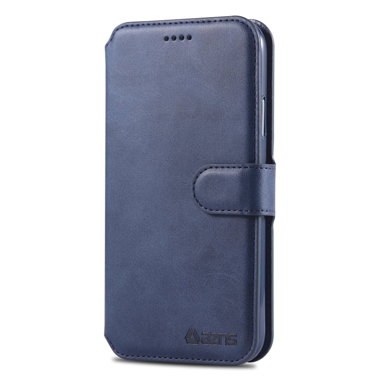 For iPhone XR AZNS Calf Texture Magnetic Horizontal Flip PU Leather Case with Holder & Card Slots & Photo Frame(Blue) - More iPhone Cases by AZNS | Online Shopping UK | buy2fix