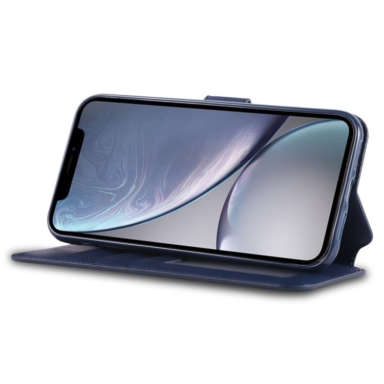 For iPhone XR AZNS Calf Texture Magnetic Horizontal Flip PU Leather Case with Holder & Card Slots & Photo Frame(Blue) - More iPhone Cases by AZNS | Online Shopping UK | buy2fix